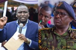 A composite image of Aaron Cheruiyot and IG Japhet Koome.
